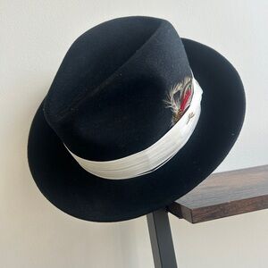 Capas Design Black Wool Fedora Hat Made in USA Size Large
